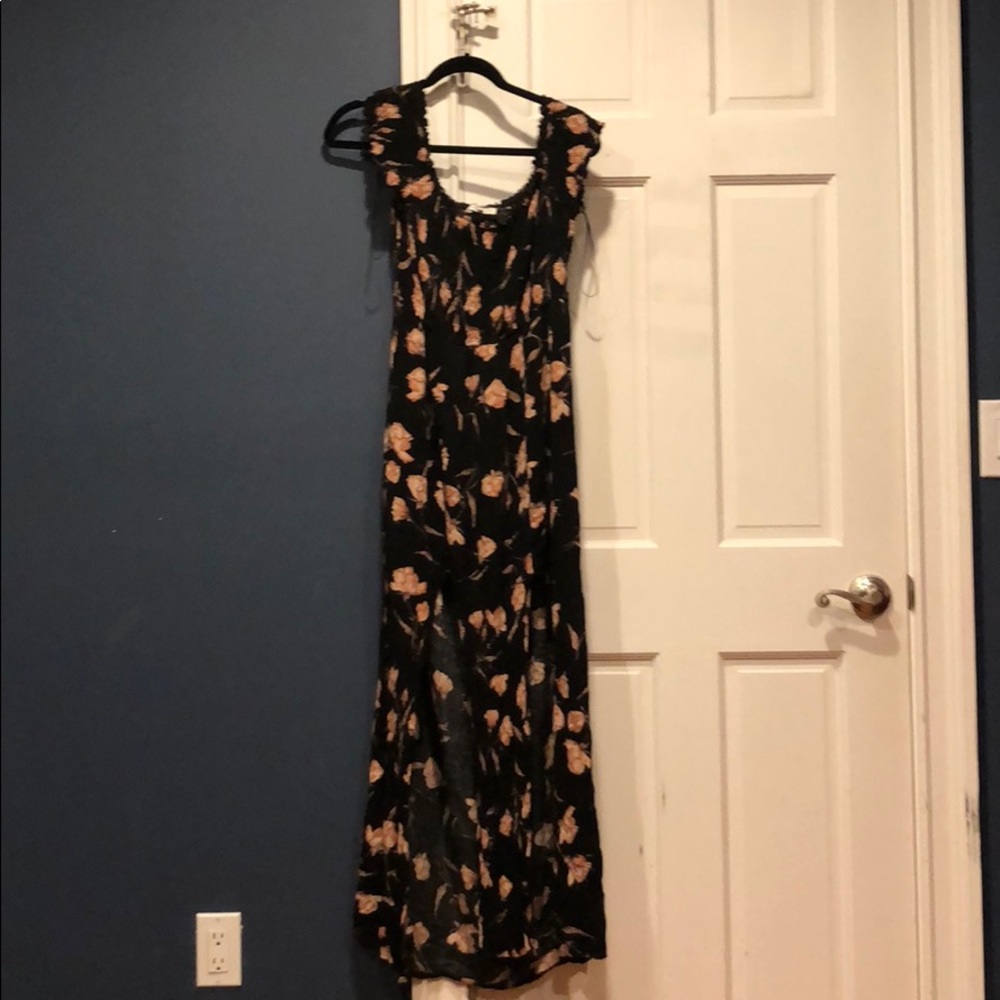 Long floral off the shoulder dress
